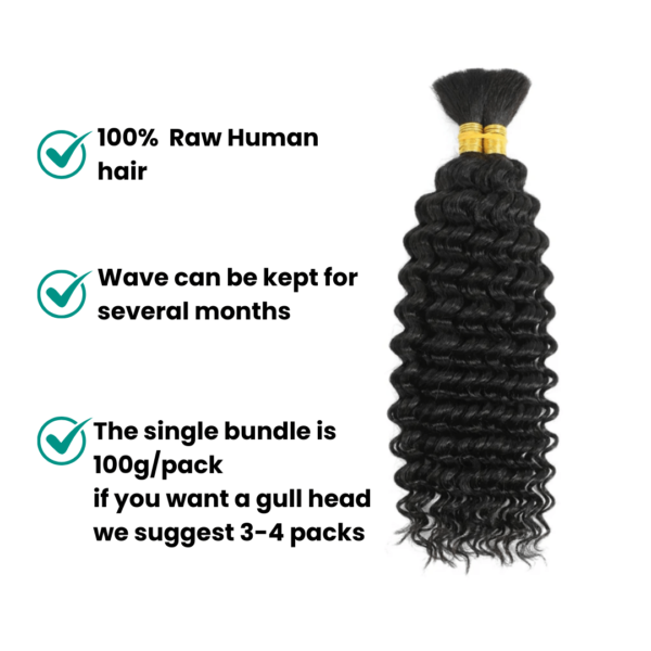 Deep Wavy Boho Bulk Hair - Image 6