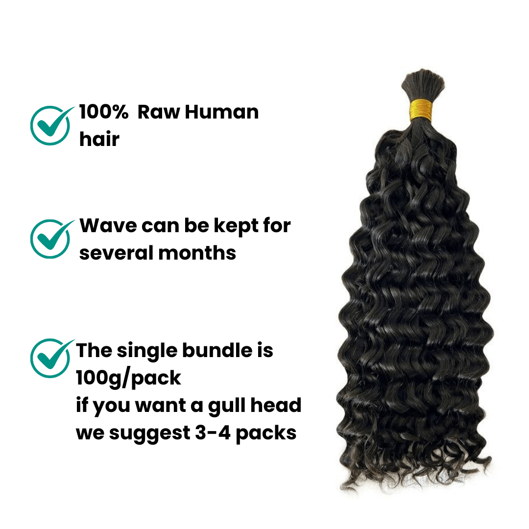 Deep Curly Boho Bulk Hair - Image 4