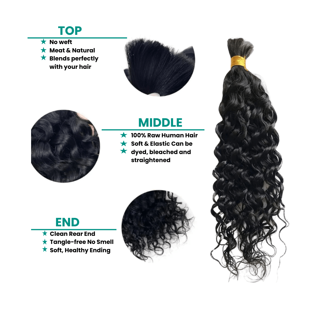 Loose Curly Boho Bulk Hair - Image 3